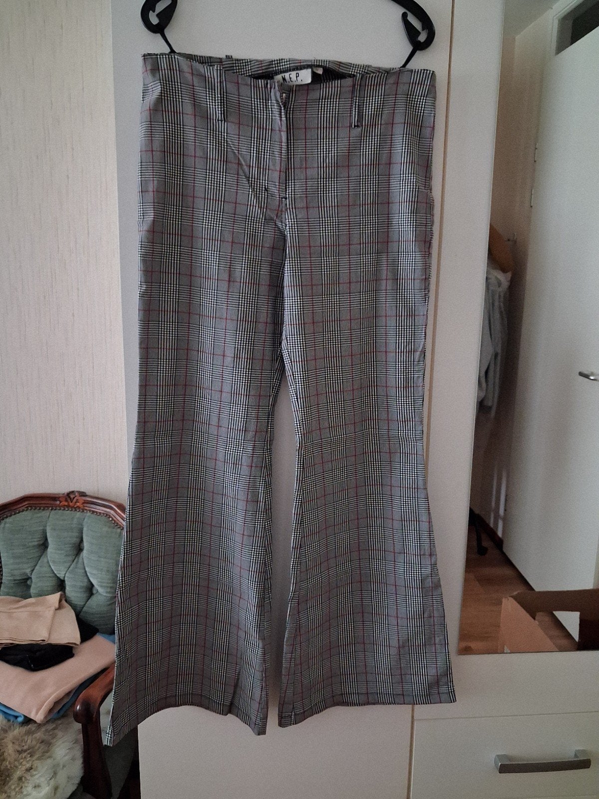 flarden broek ruit, Kleding | Dames, Maat 42/44 (L), Ophalen of Verzenden, Zo goed als nieuw, Grijs