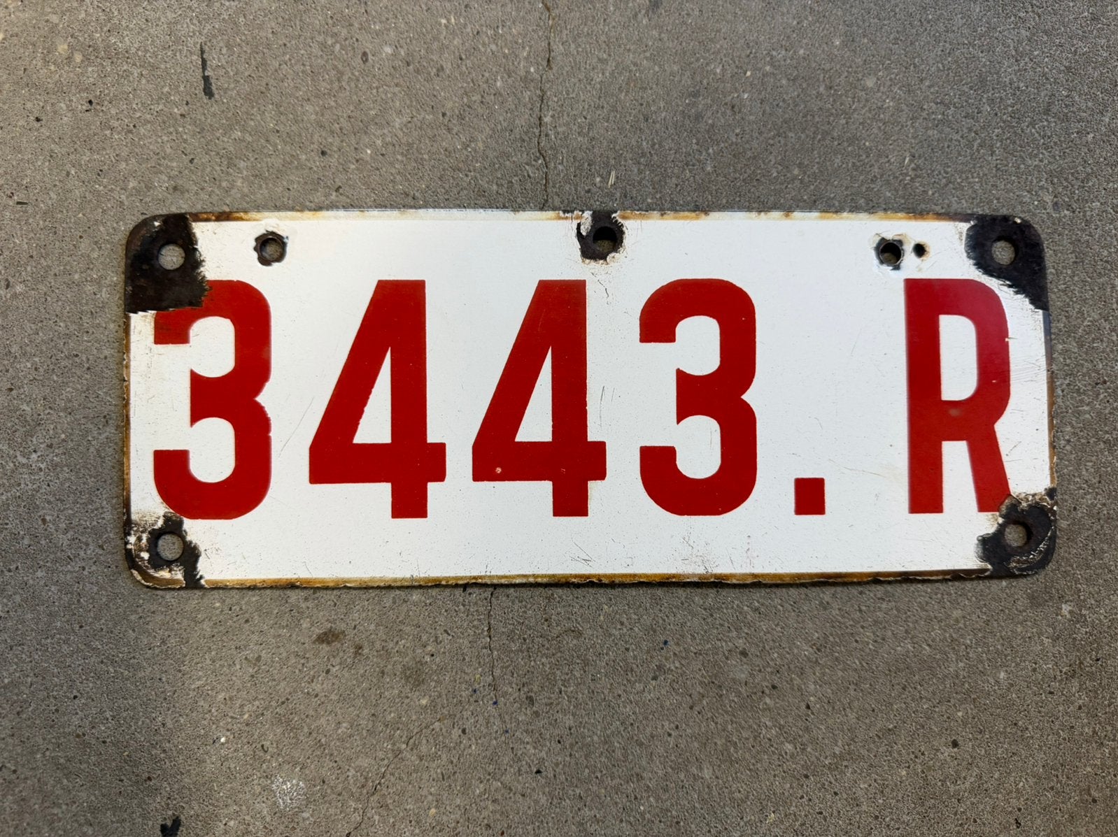 Emaille kenteken plaat nummerbord., Ophalen of Verzenden, Zo goed als nieuw, Auto's