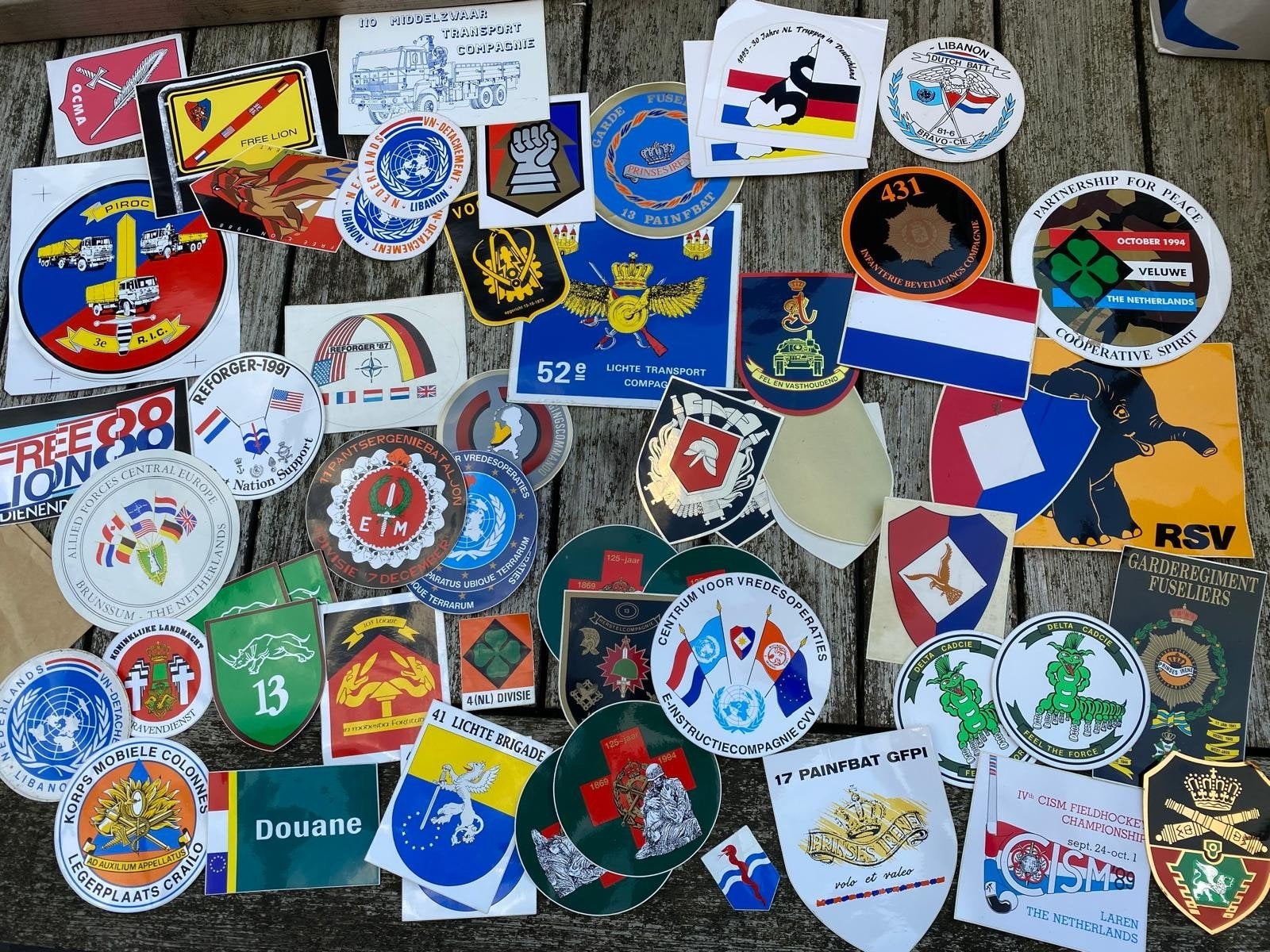 Grote partij militaire stickers., Ophalen of Verzenden