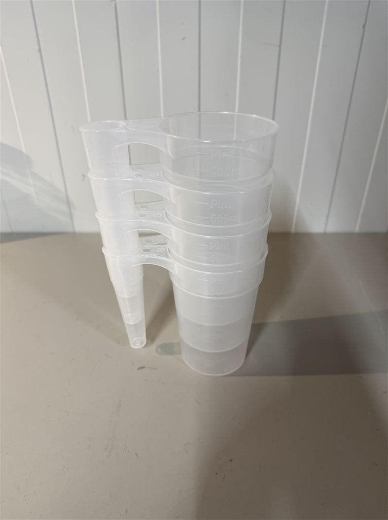 4 stuks Stack-Cup Plastic Pint 568ml bier glas, Ophalen of Verzenden, Zo goed als nieuw, Bord(en), Overige stijlen