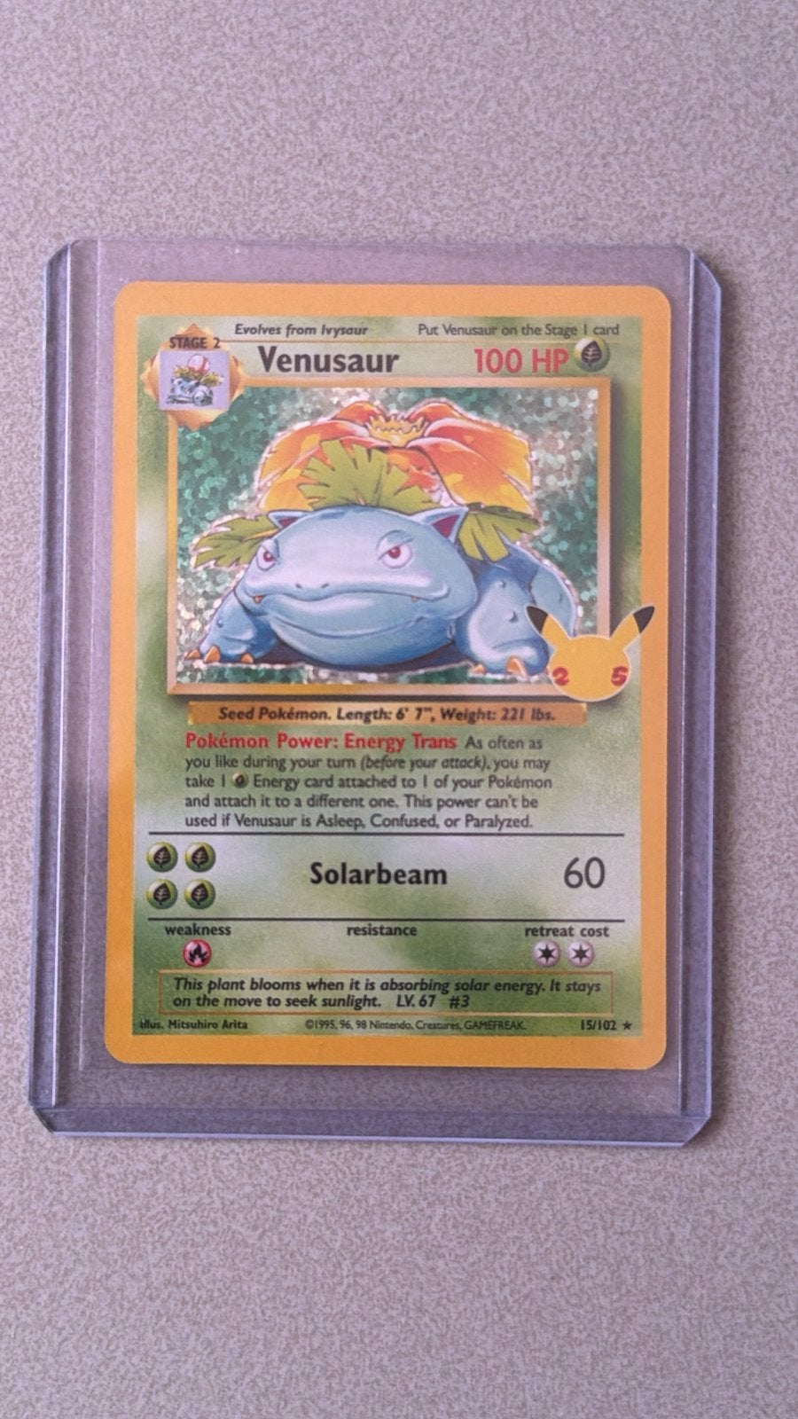 Te Koop Venusaur 15/102 Celebrations 25th Anniversary 1995, Ophalen of Verzenden, Zo goed als nieuw