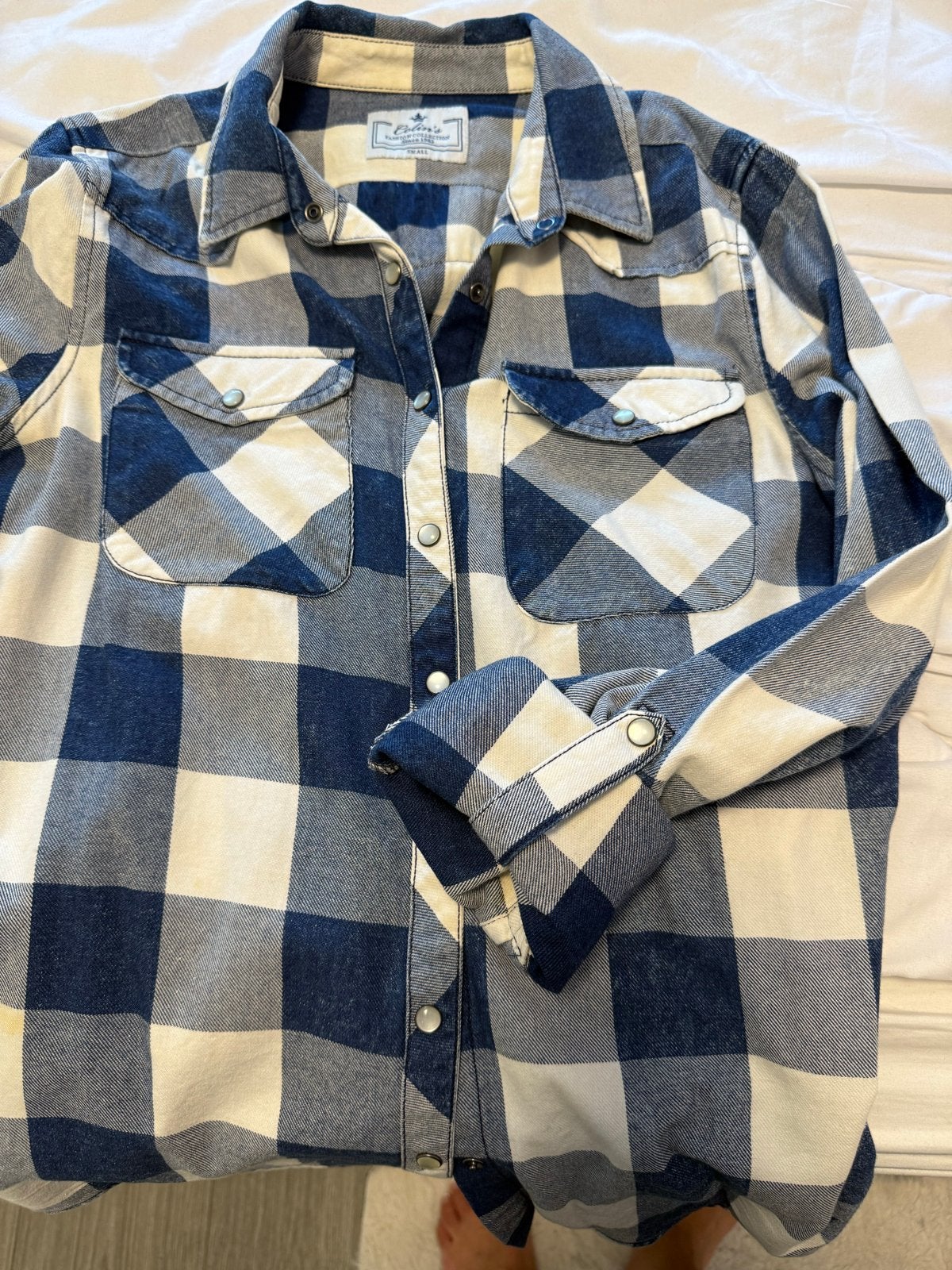 Colin's Geruit Overhemd Maat S - Blauw/Wit, Ophalen of Verzenden, Gedragen, Maat 38/40 (M), Blauw