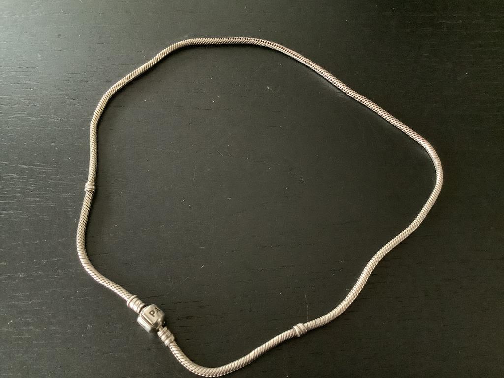 Zilveren Pandora ketting (48 cm), Ophalen of Verzenden, Zo goed als nieuw, Zilver