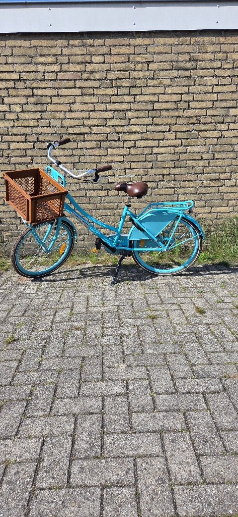 Turquoise Stadsfiets met Mandje - Popal, Fietsen en Brommers, Fietsen | Meisjes, Terugtraprem, Gebruikt, Popal transport fiets