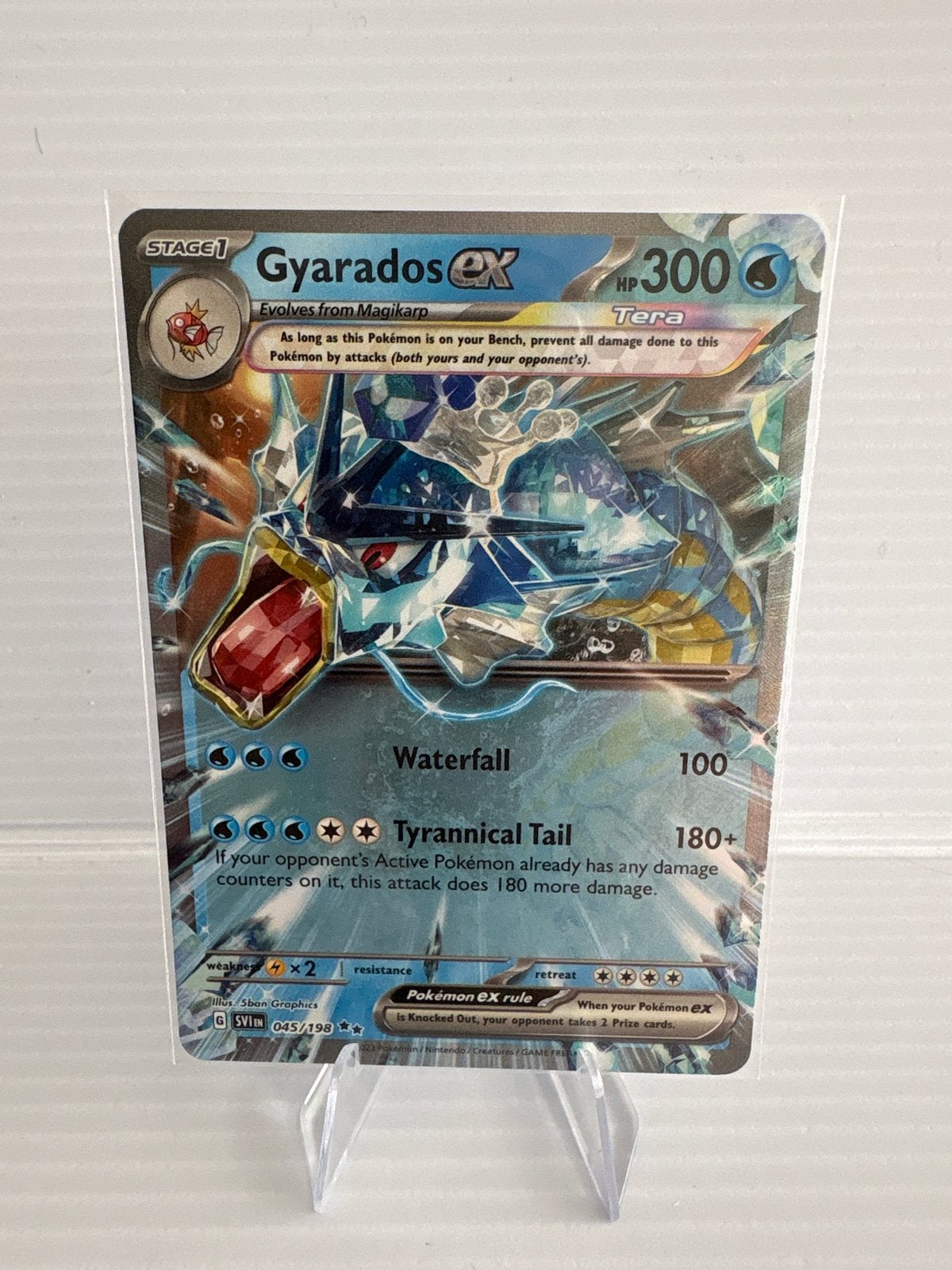 Gyarados ex 045/198 Scarlet & Violet NM Pokémon Kaart, Ophalen of Verzenden, Zo goed als nieuw, Losse kaart