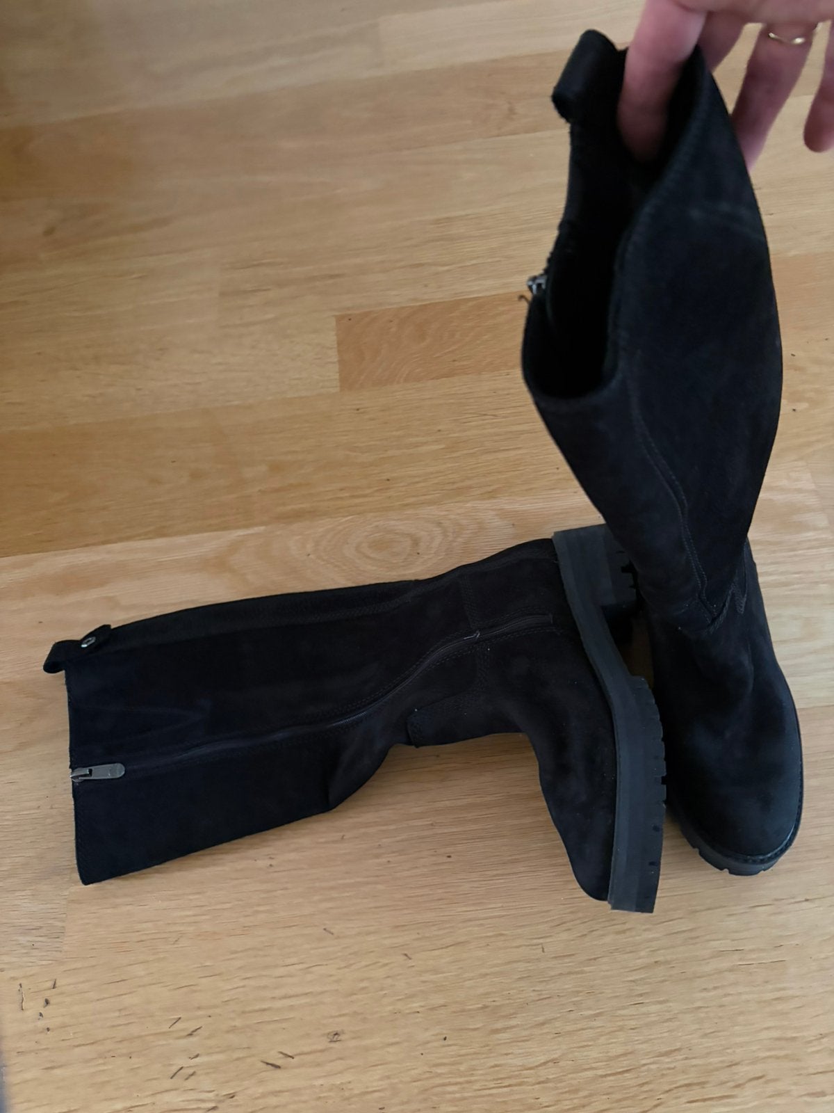 Timberland zwarte kniehoge laatzen, maat 38,5, Ophalen of Verzenden, Zo goed als nieuw, Zwart