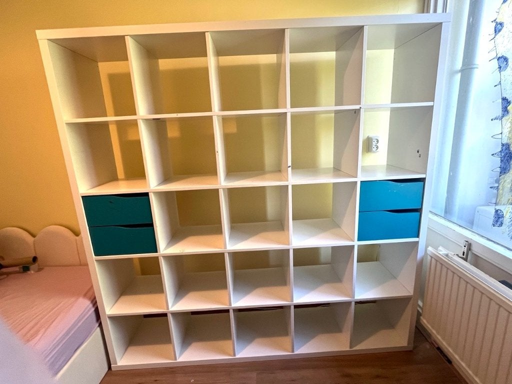 Mooie 5x5 vakken Kallax Ikea kast, formaat is 182x182cm, Huis en Inrichting, Kasten | Boekenkasten, Ophalen, Met plank(en), Gebruikt
