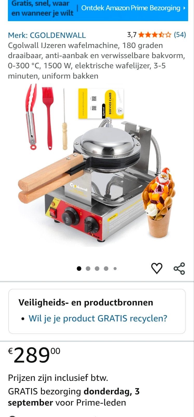Professionele Poffertjes Maker - Goldenwall, Ophalen of Verzenden, Nieuw