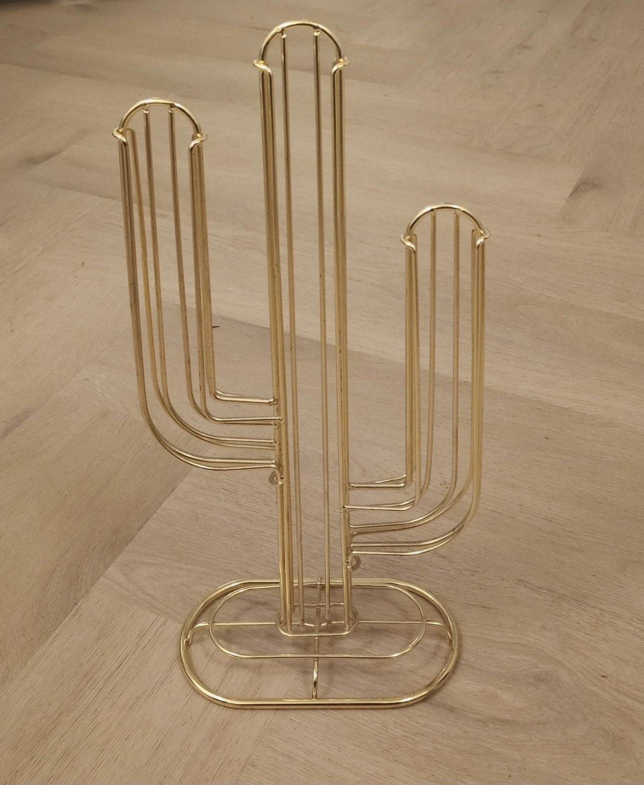 Nespresso capsulehouder - Gouden metalen cactus, Ophalen, Zo goed als nieuw, Goud, Metaal