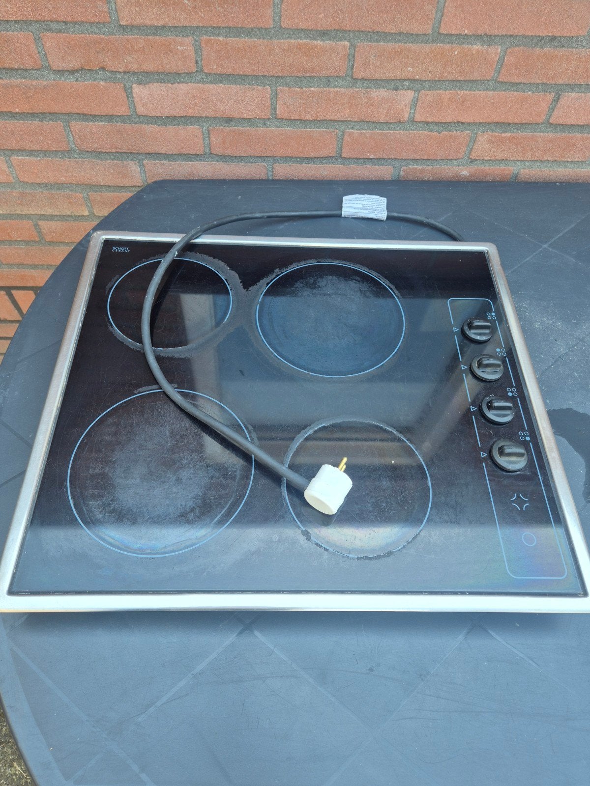 Inbouw kookplaat Schott Ceran 4 kookzones 5.8 kW, Ophalen, Gebruikt, 4 kookzones, Inbouw