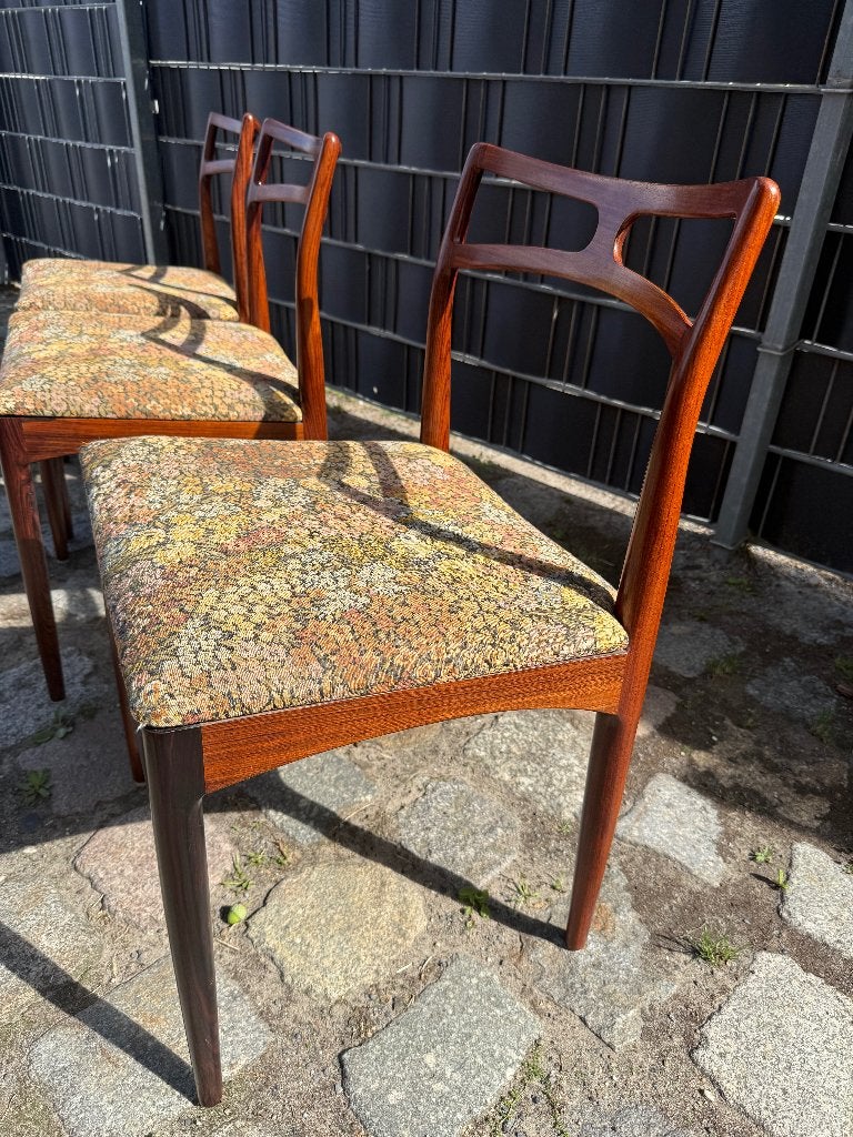 3x Johannes Andersson Rozenhout Danish Design stoelen mod 94, Hout, Zo goed als nieuw, Ophalen, Danish Deens Vintage Klassiek Tijdloos Chique Japandi