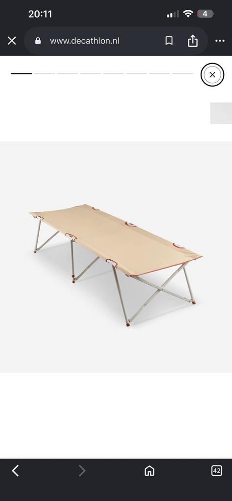 Quechua Veldbed 65 cm met zelfopblazend matras comfort, Caravans en Kamperen, Ophalen, Zo goed als nieuw