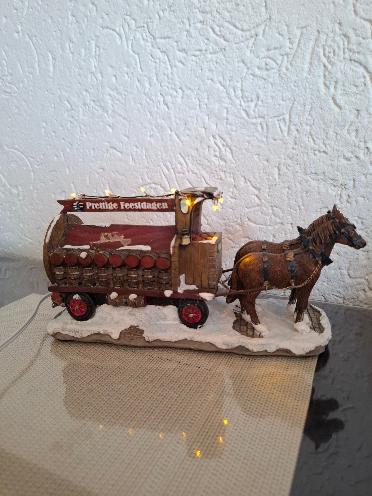 Luville bierwagen met paarden inclusief verlichting, Ophalen of Verzenden, Zo goed als nieuw