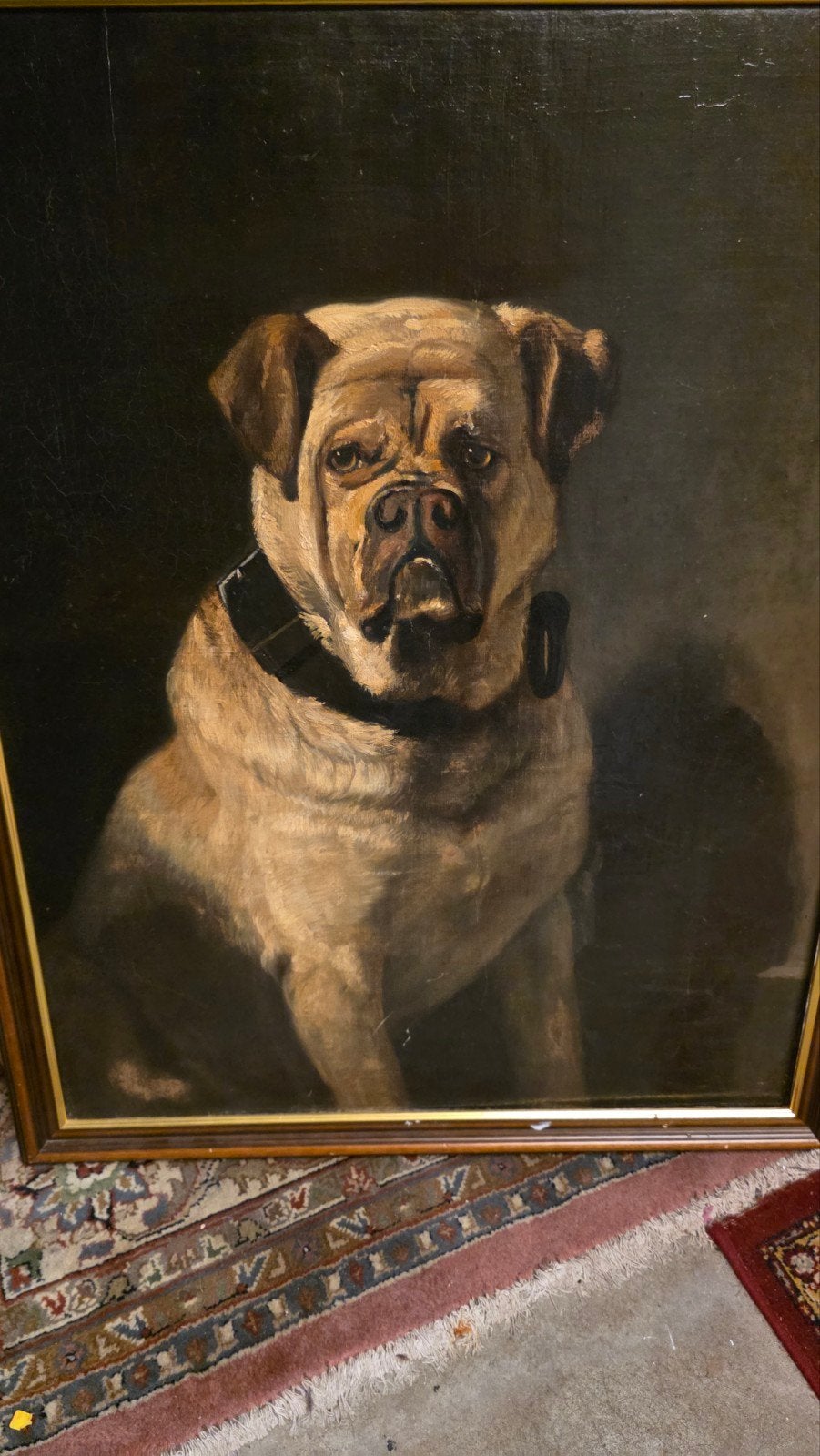 groot antiek schilderij van hond, Antiek en Kunst, Ophalen