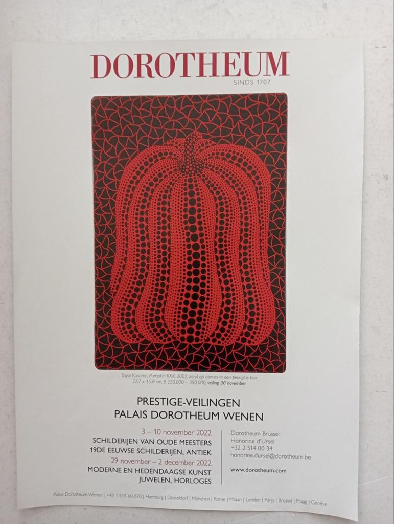 Yoyai Kusama affiche Dorotheum 2022, Ophalen of Verzenden, Knipsel(s)