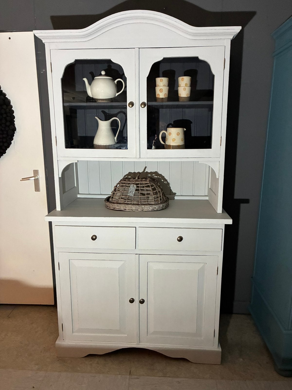 Brocante buffetkast Limoges ( 2 delen), Ophalen of Verzenden, Zo goed als nieuw, 25 tot 50 cm, 200 cm of meer
