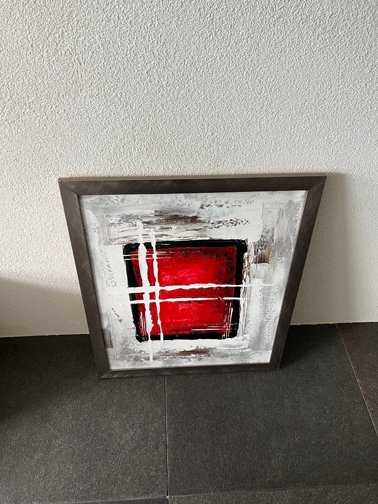 rood schilderij 66 x 56 cm B. Williams gesigneerd, Ophalen