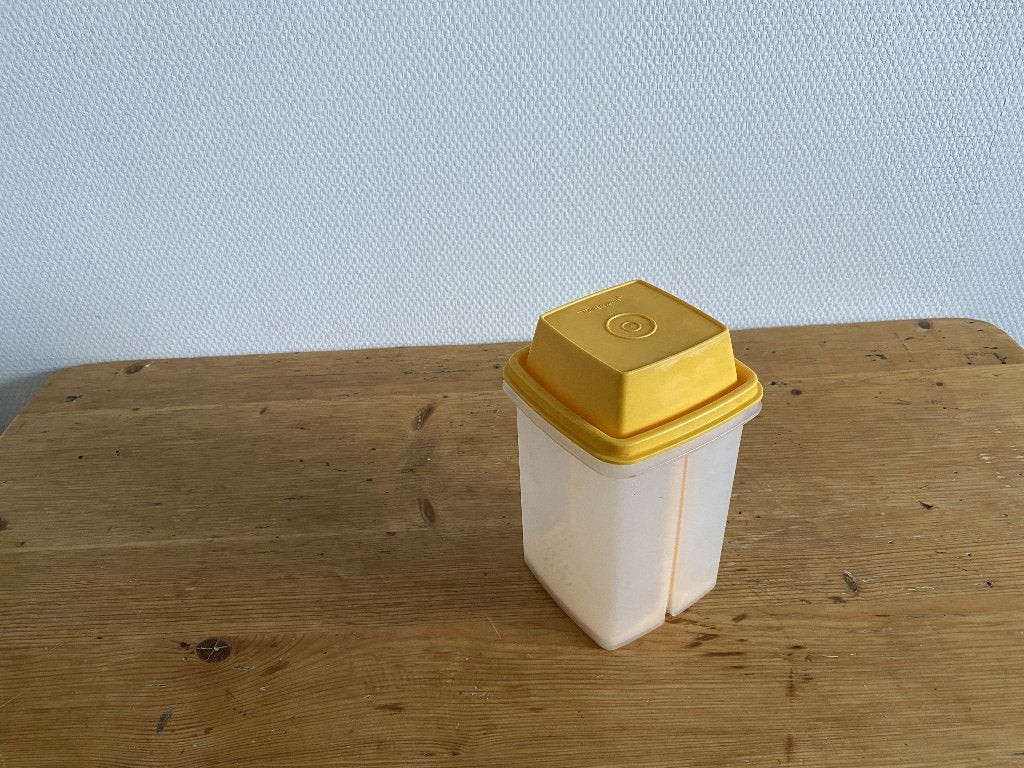 Tupperware Augurkenpot ( doorzichtig/geel ), Ophalen of Verzenden, Gebruikt, Geel, Overige typen