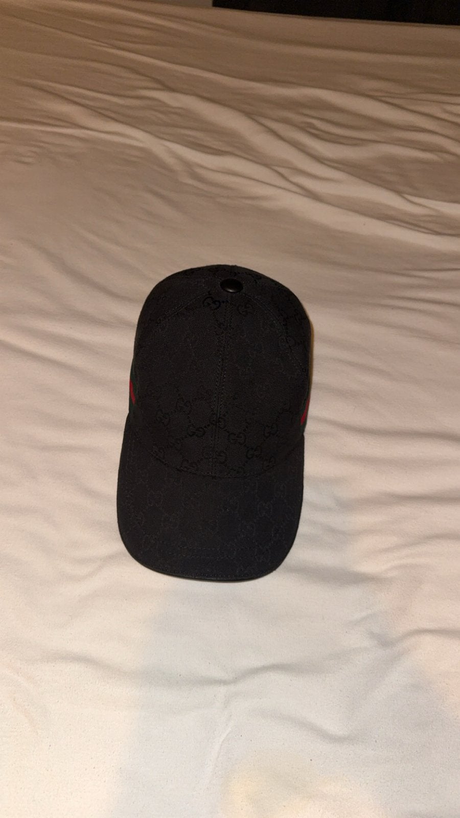 Gucci GG Canvas Baseballpet met Webdetail - Zwart, Ophalen, Zo goed als nieuw, Pet