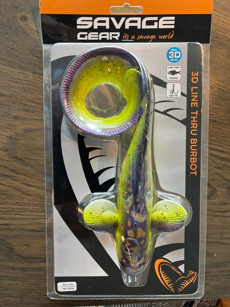 Kunstaas Savage Gear 3D Line Thru Burbot, Ophalen of Verzenden, Nieuw, Kunstaas