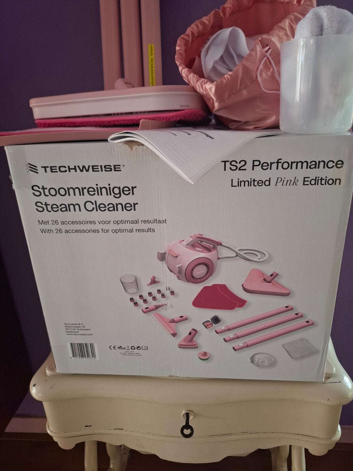 Techweise Ts2 Stoomreiniger Limited Edition Roze, Ophalen of Verzenden, Zo goed als nieuw