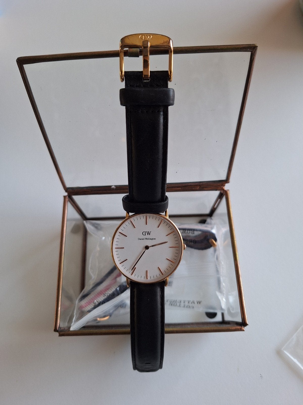 horloge David Wellington rose platted, Ophalen of Verzenden, Zo goed als nieuw, Leer, Overige merken