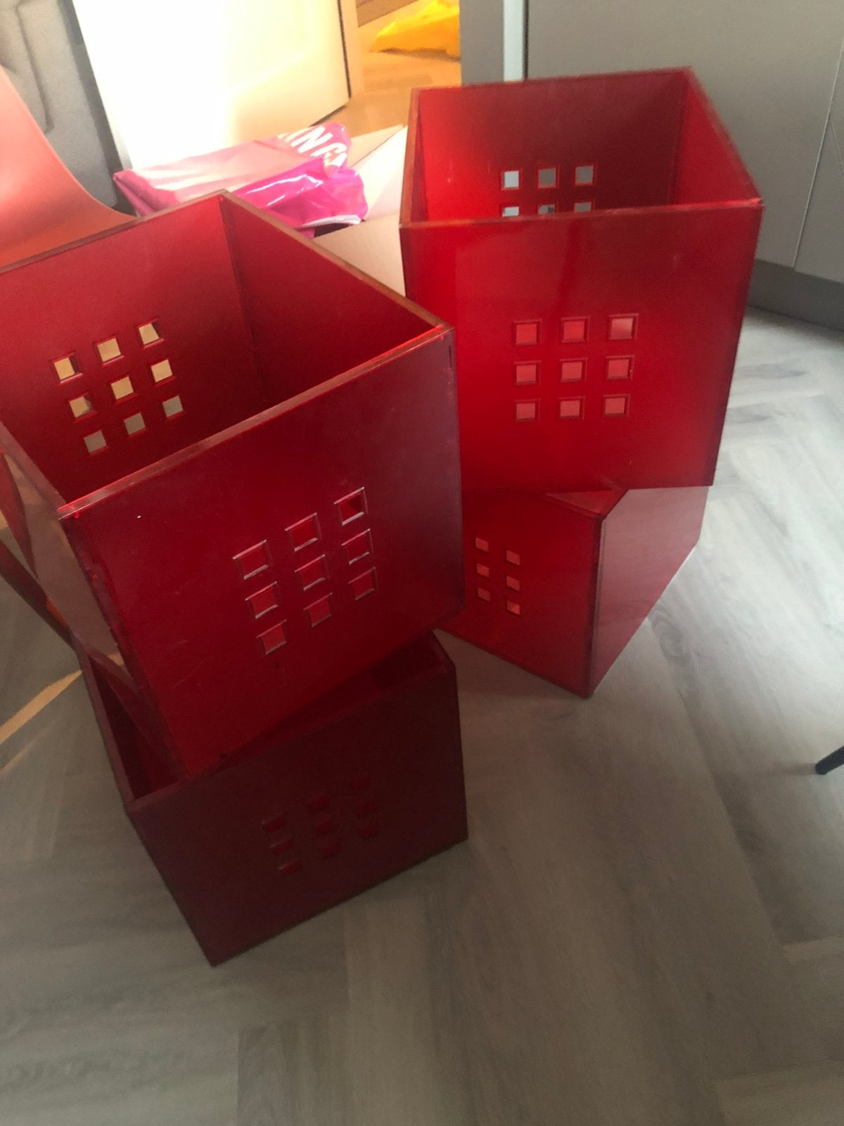 Lekman bak Ikea rood 4 stuks, Huis en Inrichting, Ophalen, Zo goed als nieuw