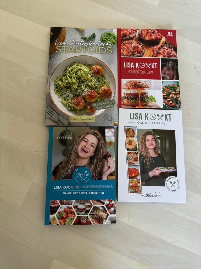 Kooklhydraatarm.Lisa kookt .4 nieuwe boeken, Boeken, Ophalen of Verzenden, Nieuw