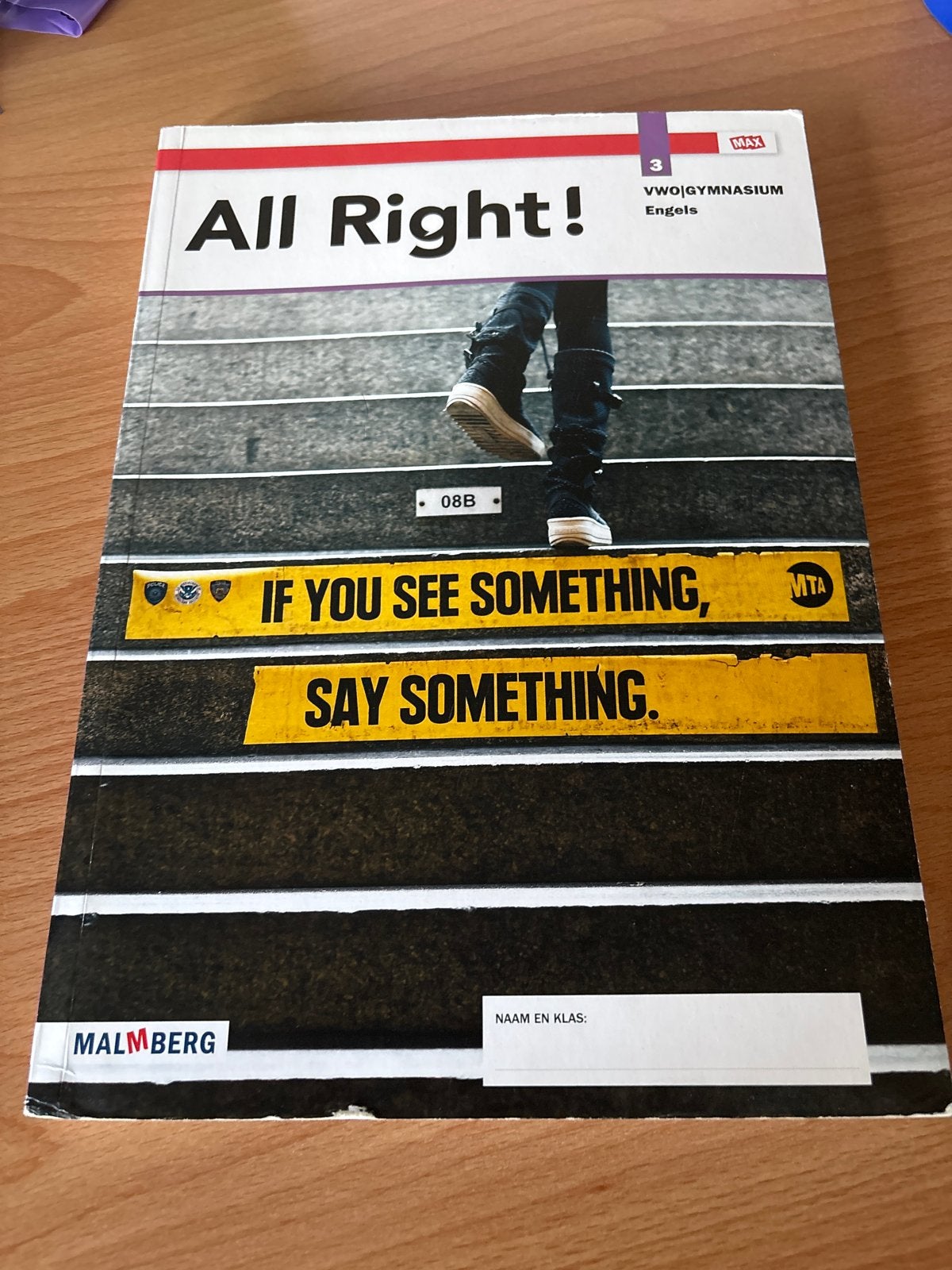All right! Vwo gymnasium, Boeken, Schoolboeken, Ophalen of Verzenden