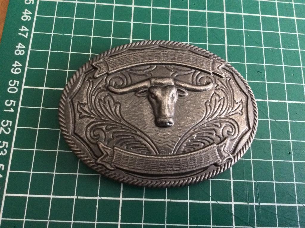 Ovale belt buckle metalen gesp stierenkop 9x7 cm zilverkleur, Losse buckle of gesp, Overige kleuren, Ophalen of Verzenden, Nieuw