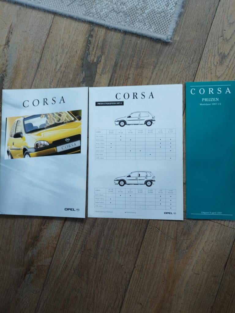 Opel Corsa brochure 1997 productgegevens + prijslijst, Opel, Zo goed als nieuw, Opel, Ophalen of Verzenden