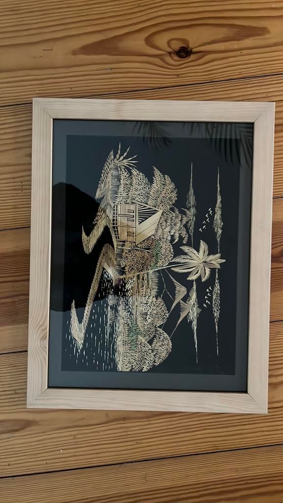 Lijst met Japans tafereel van grasblaadjes, Ophalen