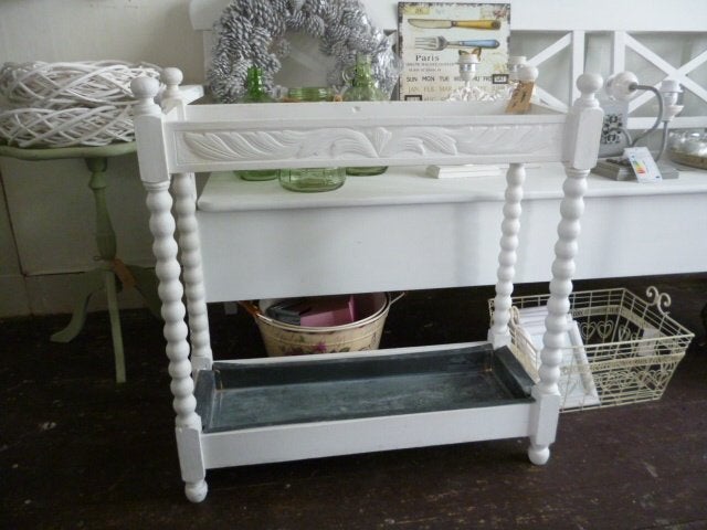 Wit brocante houten paraplubak, Antiek en Kunst, Ophalen