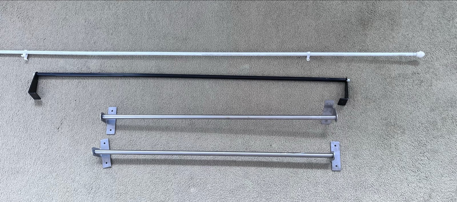 Diverse roedes - Wit, Zwart, RVS 160/116/84, Gebruikt, Minder dan 100 cm, Metaal, Ophalen