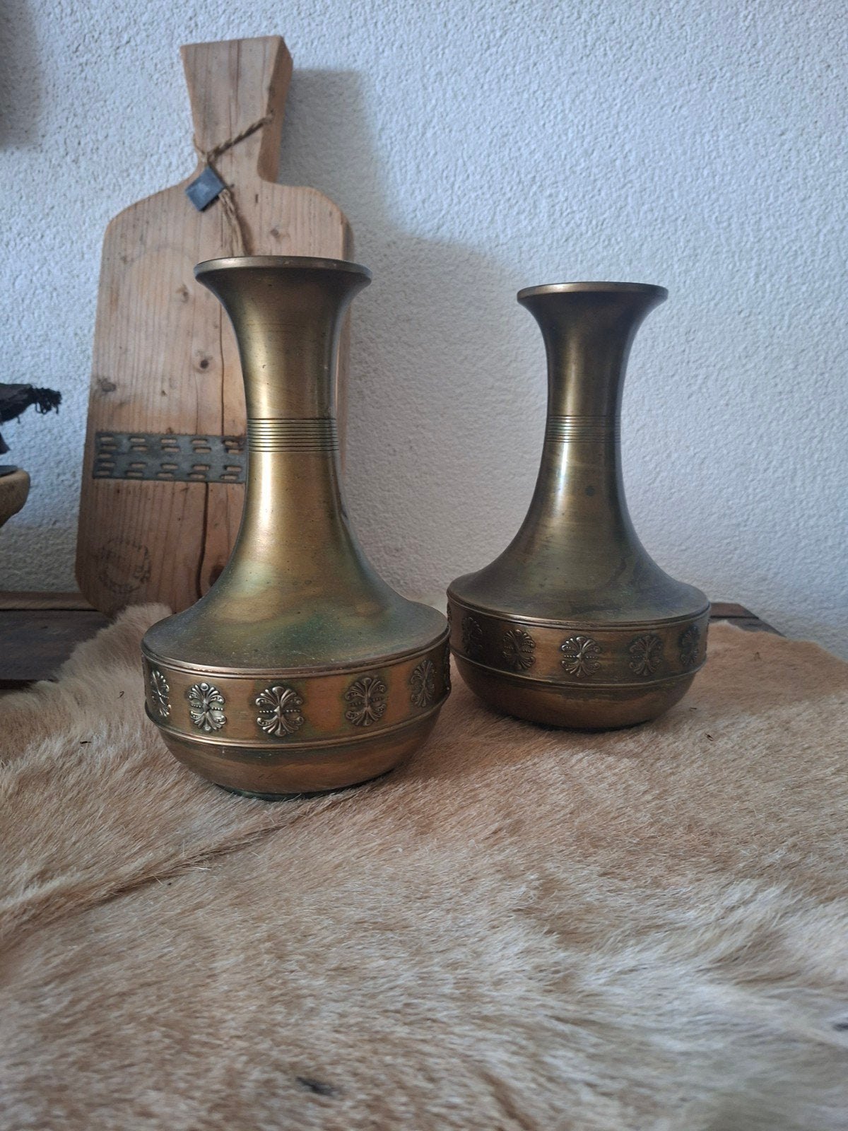 Vintage Metawa Holland messing vazen - 23 cm hoog, Ophalen