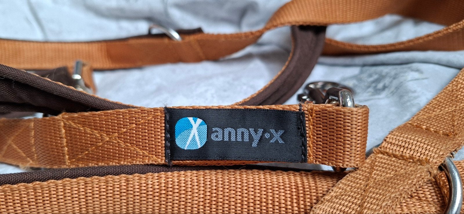 AnnyX riem, amber(kaneel)/bruin, 3m lengte en 2,5cm breed, Ophalen of Verzenden, Zo goed als nieuw, Hondenriem