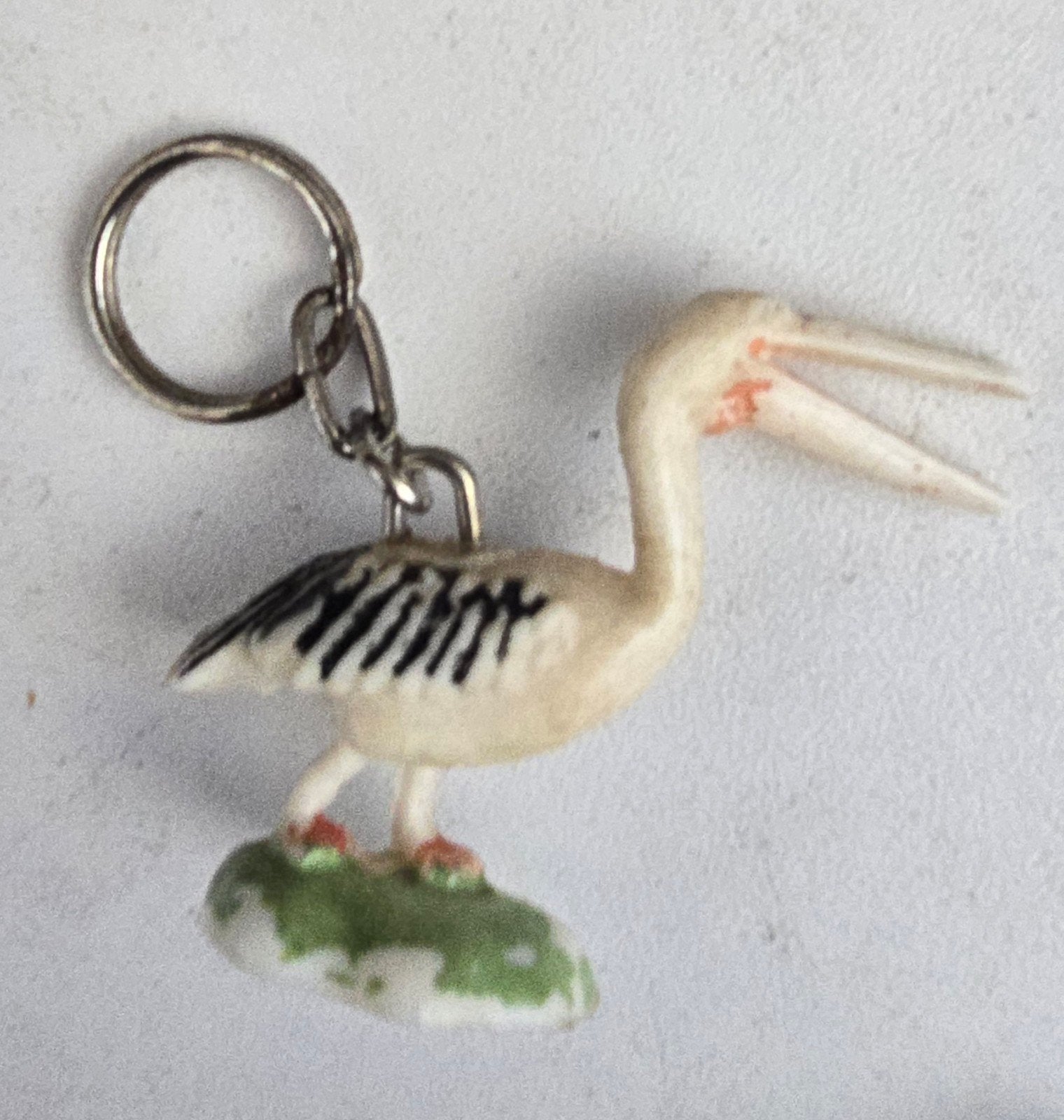 Sleutelhanger met vogel (reiger/ooievaar) figuur, Verzamelen, Ophalen of Verzenden, Gebruikt, Dier of Natuur