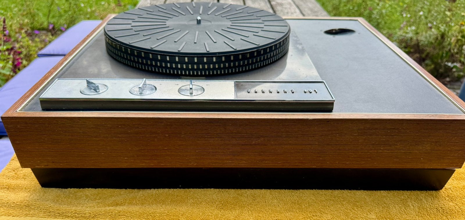 Garrard 401 met originele plint. Goed, niet mooi., Gebruikt, Pitch-regelaar, Platenspeler, Ophalen