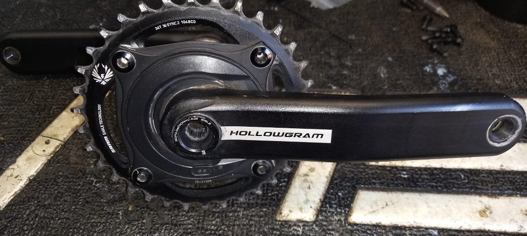 Hollogram SI crankstel incl powermeter ( MTB ), Crankstel of Pedalen, Gebruikt, Gravelbike, Ophalen of Verzenden