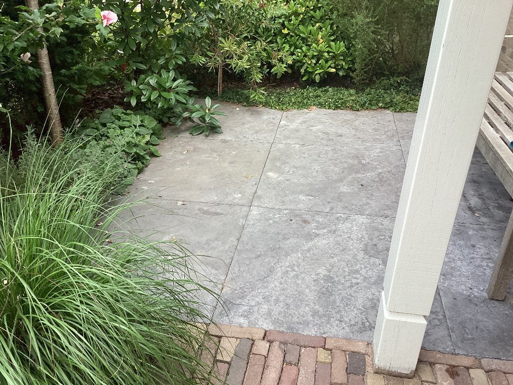2 tegels (80x80x3) Chinees hardsteen - spotted bluestone, Ophalen, 5 tot 10 m², Zo goed als nieuw, Natuursteen
