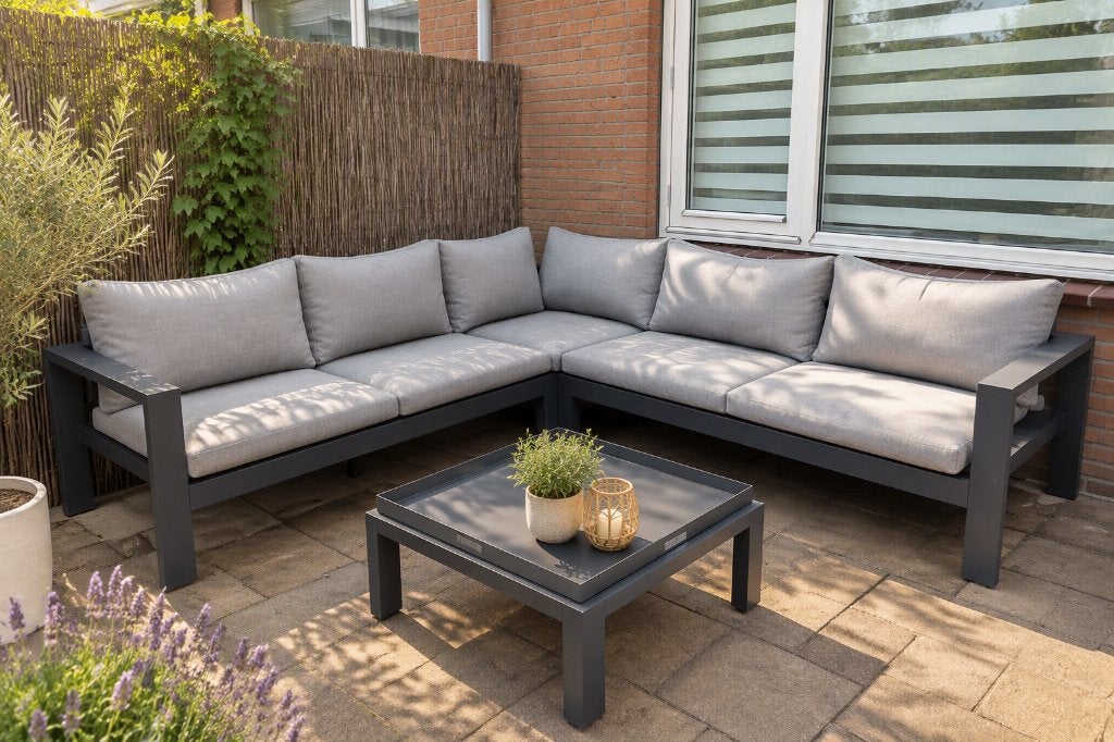 Life Style - Lounge set tuin 250 cm x 250 cm met tafel, Ophalen, 6 zitplaatsen, Bank, Aluminium