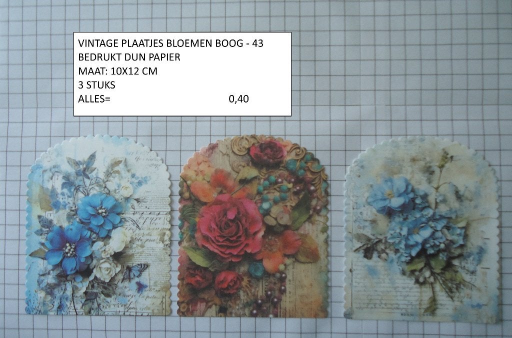 ⚠️nu 0,25: vintage plaatjes bloemen 43 ( alleen verzenden, Ophalen, Nieuw, Overige thema's, Knipvel