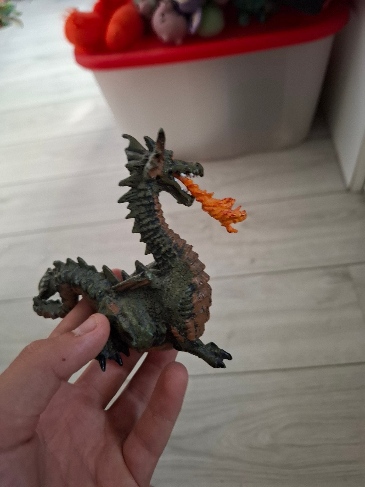 Vintage Papo Vuurspuwende Draak (1999) – Handgeschilderd Fig, Ophalen, Zo goed als nieuw