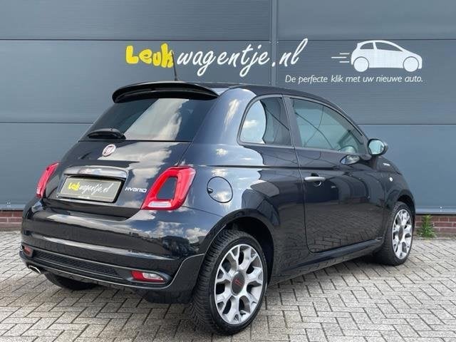 Fiat 500 1.0 Hybrid Sport *carplay *ecc *16”, Gebruikt, Zwart, 4 stoelen, Leder en Stof