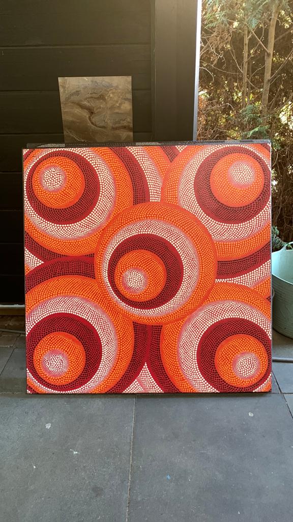Dot painting / schilderij vector aboriginal stijl modern, Ophalen