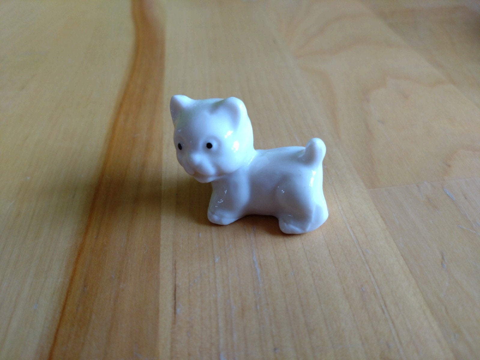 Porseleinen Miniatuur Beeldje – Wit Katje (5 cm), Ophalen of Verzenden, Zo goed als nieuw