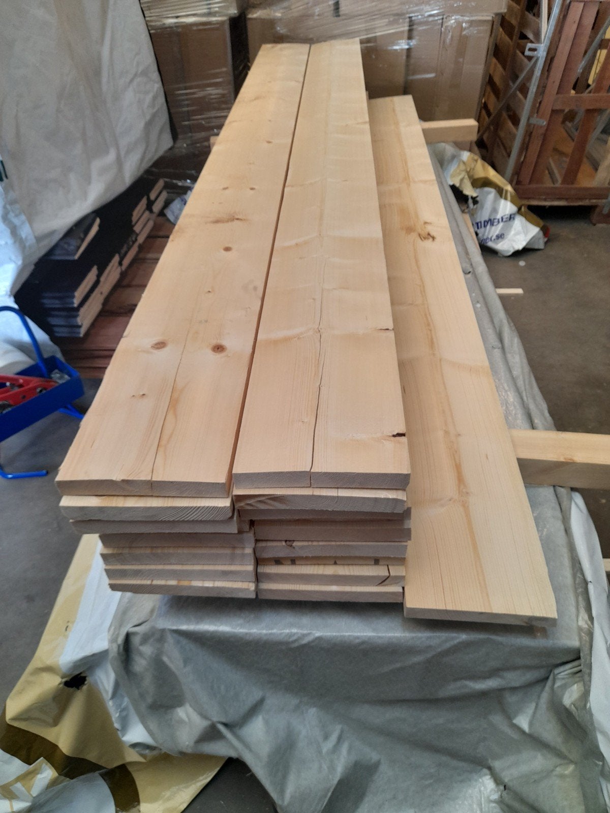 Vuren geschaafde steigerplanken, B-keus, steigerhout, plank, Doe-het-zelf en Verbouw, Hout en Planken, Ophalen, 25 tot 50 mm, Nieuw