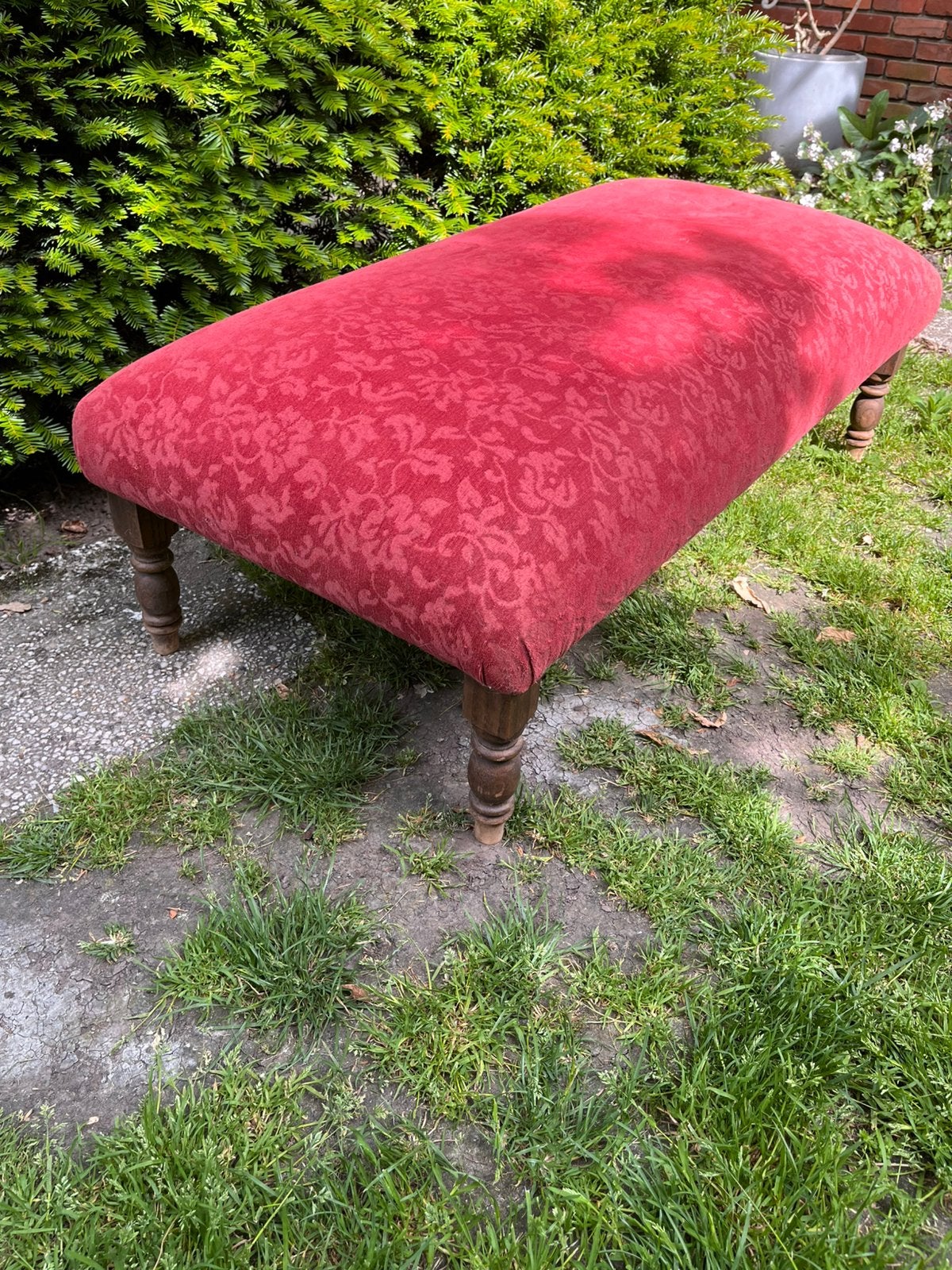 Footstool / voetenbank, Ophalen, Zo goed als nieuw, Rechthoekig, Stof