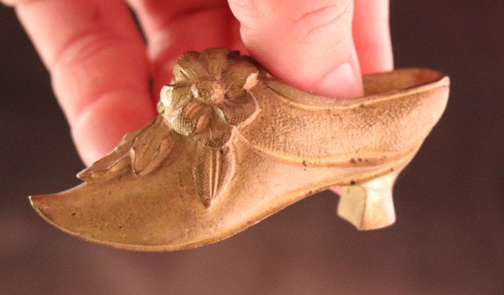 Antiek bronzen schoentje, Ophalen of Verzenden