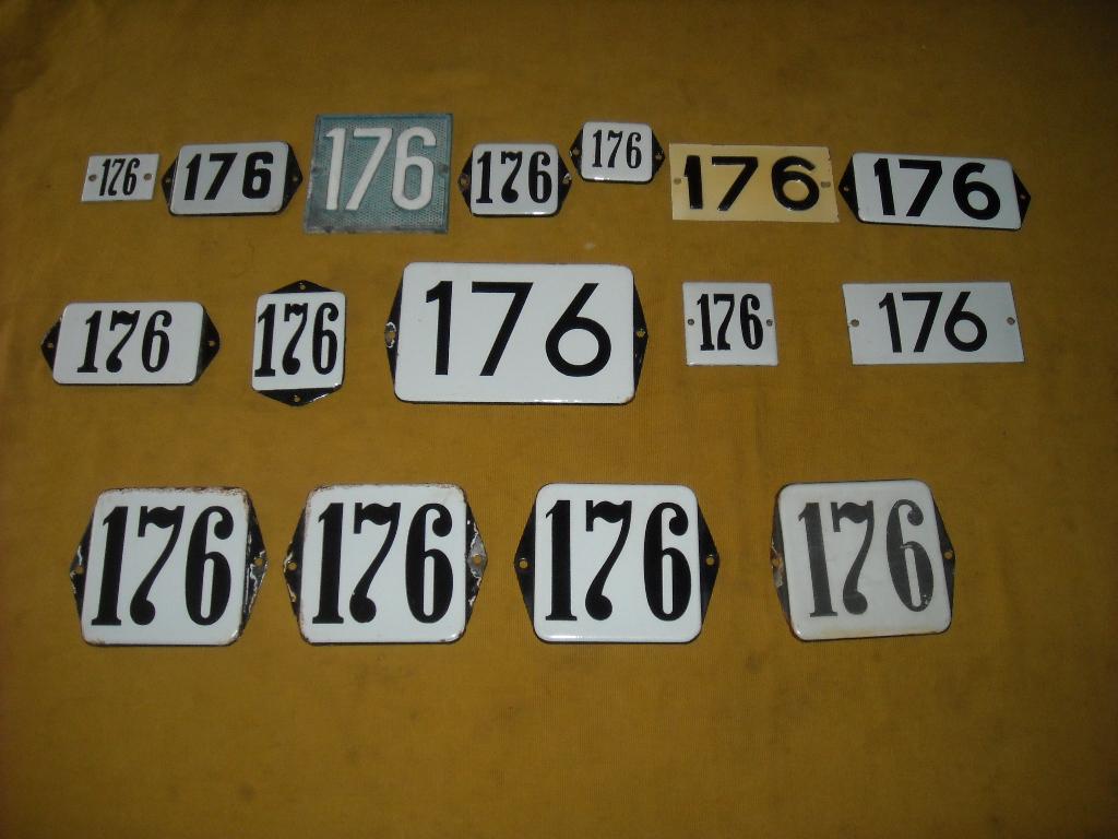 oud emaille huisnummer 176 ook 177 178 179 180 181 182 183 7, Ophalen of Verzenden